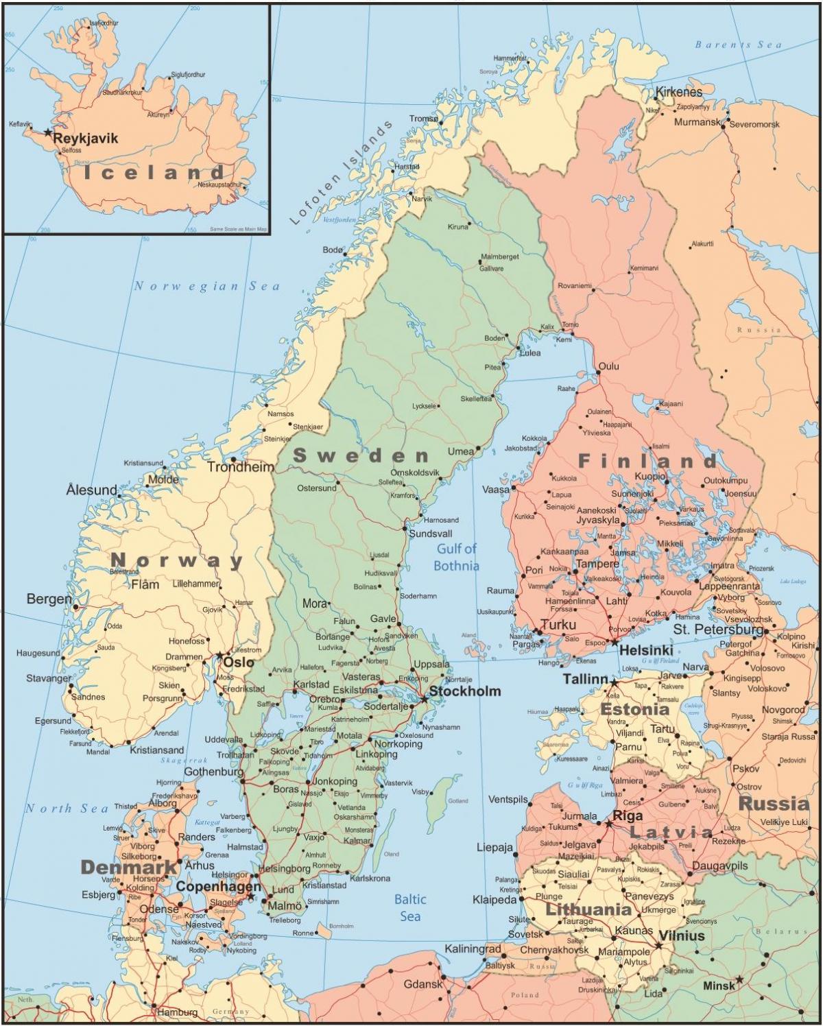 Kartes Somijas un apkārtējām valstīm